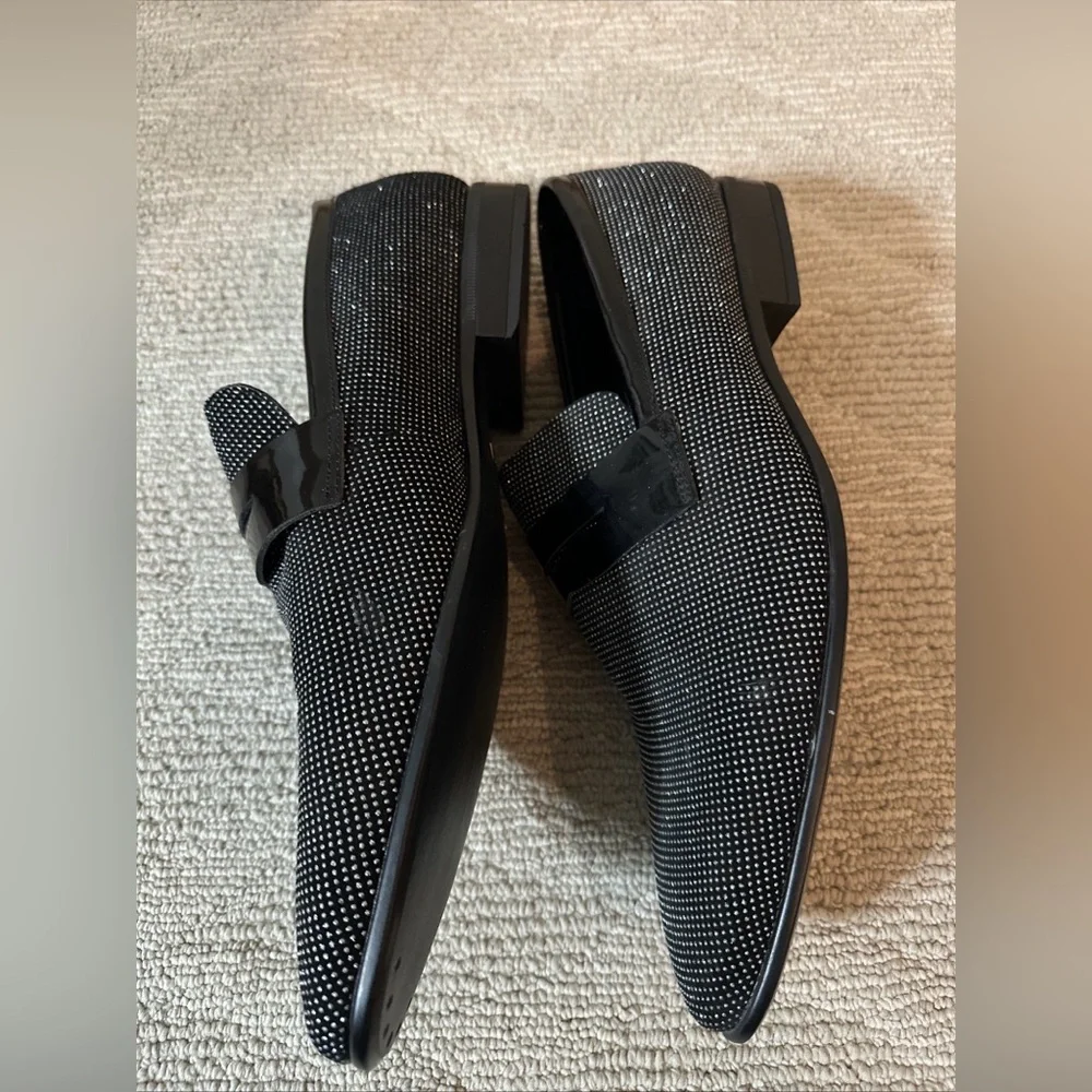 Aldo Shoes Mens Size 13 Black Polka Dot Monk Strap Dress Loafers Slip On Formal